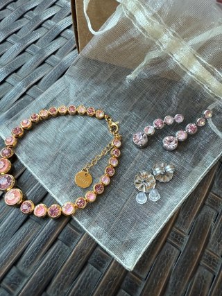 Annaira Collection Bracciale e Orecchini Rosa