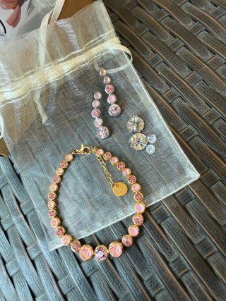 Annaira Collection Bracciale e Orecchini Rosa