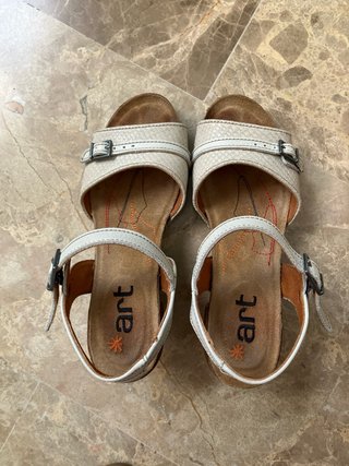 Sandalias Art Tacón Beige/Blanco