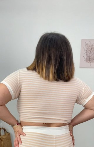 Conjunto rayas top y pantalón sin estrenar
