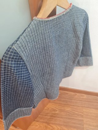 Chaqueta tejana cuadros azul y rojo