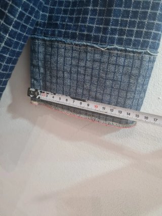Chaqueta tejana cuadros azul y rojo