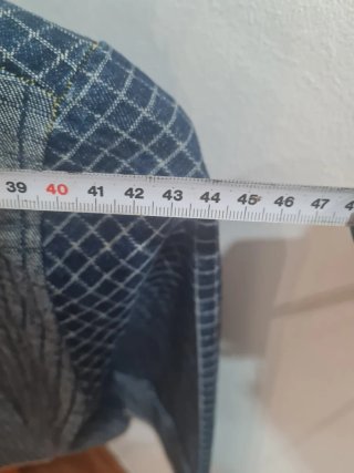 Chaqueta tejana cuadros azul y rojo