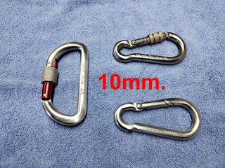 Set di 3 Moschettoni da 10mm di altissima qualità