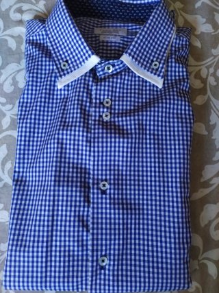 Camisa Zara Man Cuadros Azul Talla L 42
