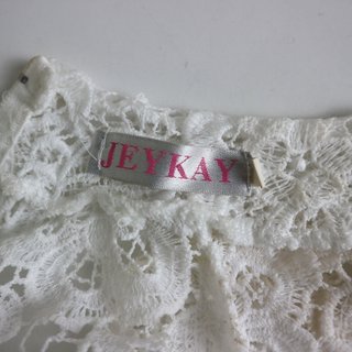 JEYKAY ABITO VESTITO PIZZO BIANCO TAGLIA S USATO