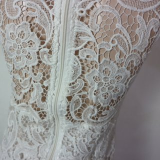 JEYKAY ABITO VESTITO PIZZO BIANCO TAGLIA S USATO