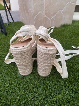 Cuñas Esparto Cuerdas Beige/Blanco