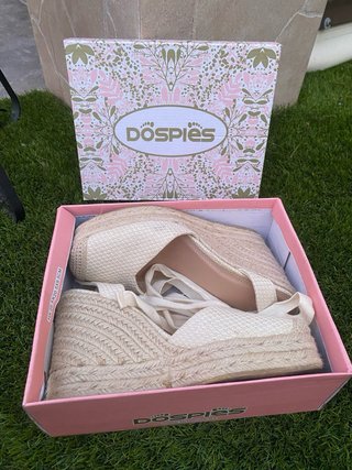 Cuñas Esparto Cuerdas Beige/Blanco