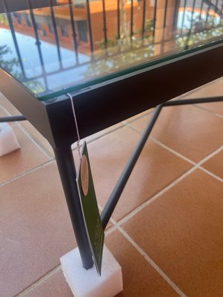 Tavolino in vetro e metallo per giardino Corte Inglese