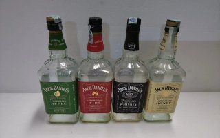 Set 4 BOTTIGLIE VUOTE Jack Daniel's 1 Litro