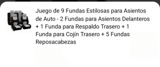 Juego 9 Fundas Asientos Coche, Negro y Gris.Nuevas