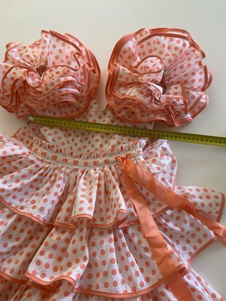 Vestido Flamenca Niña Lunares Naranja