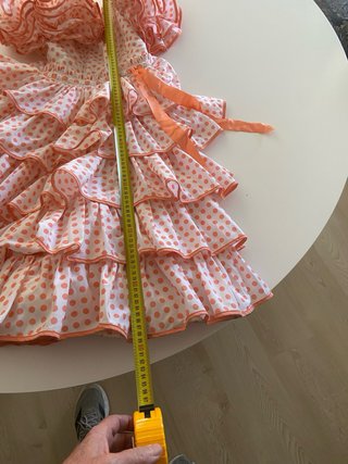 Vestido Flamenca Niña Lunares Naranja