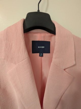 Abrigo / blazer largo rosa. T.S/M