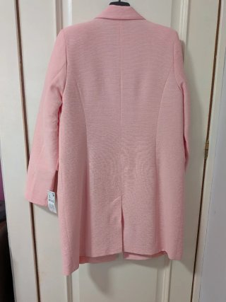 Abrigo / blazer largo rosa. T.S/M