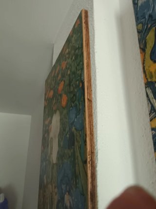 Tríptico lámina madera de los lirios de Van Gogh