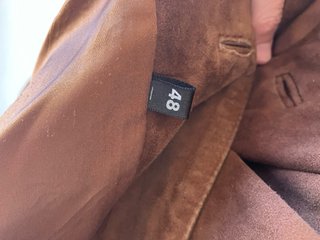 Chaqueta ante marrón vintage piel auténtica
