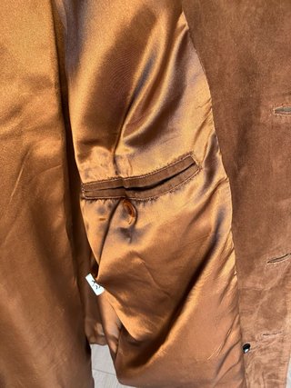 Chaqueta ante marrón vintage piel auténtica
