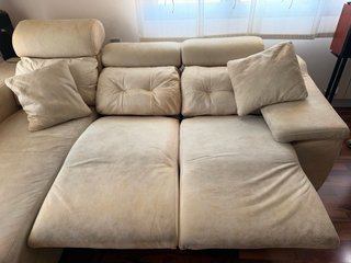 Sofá modular beige y marrón