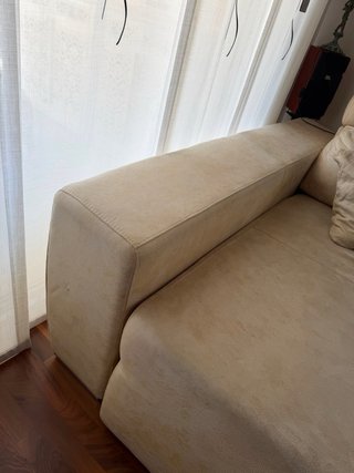 Sofá modular beige y marrón