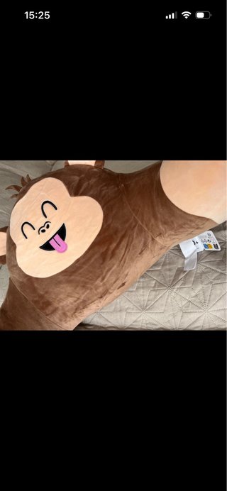Cojín Peluche Respaldo Lectura Mono Marrón