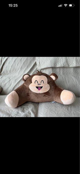 Cojín Peluche Respaldo Lectura Mono Marrón