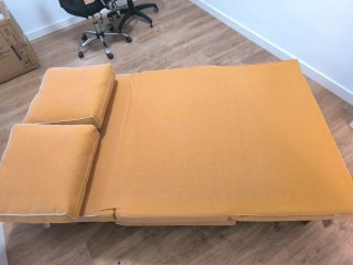 Sofá-cama plegable pequeño naranja