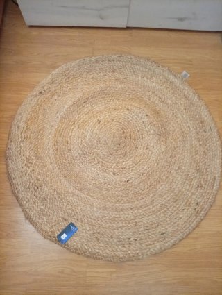 Alfombra redonda yute India beige/marrón 100 cm