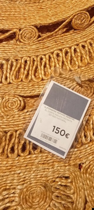 Alfombra redonda yute India beige/marrón 100 cm