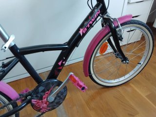 Bicicleta infantil rosa y azul 24 pulgadas