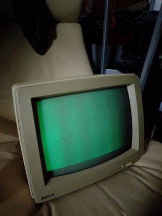 Monitor Sanyo monocromo verde Vintage