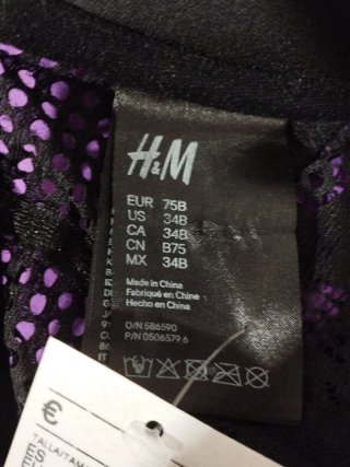 Sujetador H&M encaje push-up negro