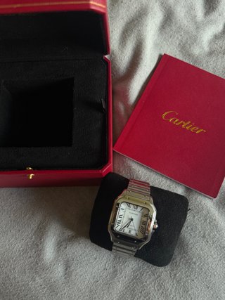 Relógio Cartier Santos Dourado/Prateado