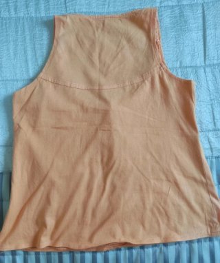 Top/Camiseta de tirantes naranja pastel con encaje