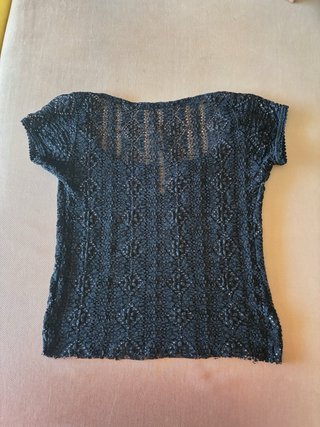 Top camiseta encaje negro Talla L