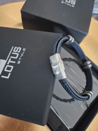 Pulsera Lotus Style Hombre Azul oscuro y plateada