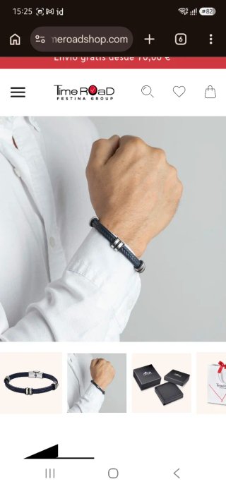 Pulsera Lotus Style Hombre Azul oscuro y plateada