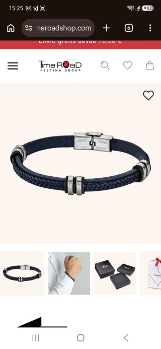 Pulsera Lotus Style Hombre Azul oscuro y plateada
