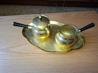 Juego de café/té latón antiguo