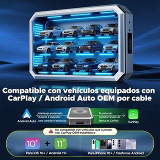 Adaptador CarPlay Android Auto AI Box Inalámbrico