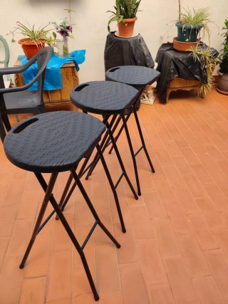 Taburetes plegables negros