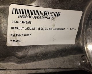 Renault 95475 pk6002 caja cambios laguna (bg0) 2.2