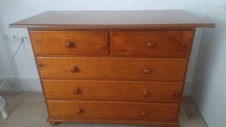 Cómoda de madera 5 cajones