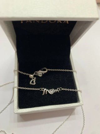 Collar Pandora Mamá Plata letras
