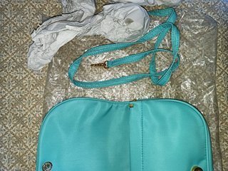 Pochette mano color verde acqua