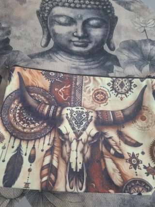 Bolso maquillaje calavera boho