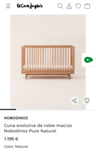 Cuesta 1195€!Cuna-cama madera Roble Pure Nobodinoz