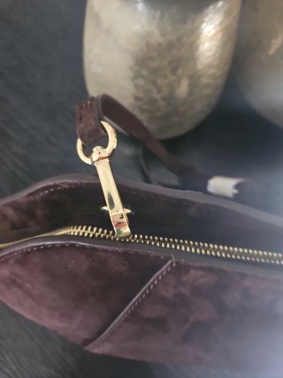 Bolso de mano y hombro Zara piel/ ante