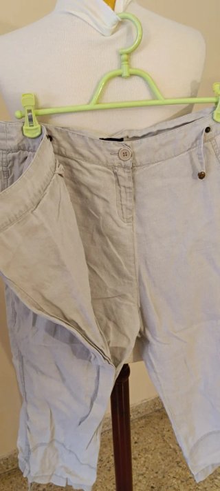 Pantalón pirata lino asimétrico T.34/36